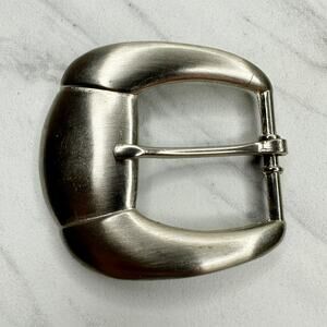 Silver Tone Simple Basic Belt Buckle Rounded Rectangle Frame ✨